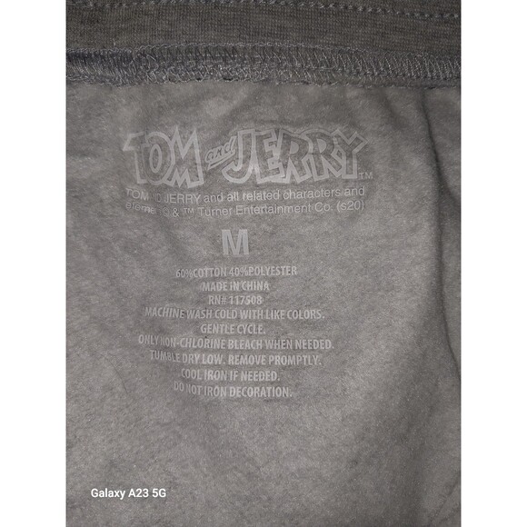 TOM & JERRY Gray Jogger SWEATPANTS Novelty Lounge Wear Pants Women's Size Medium - Picture 5 of 5